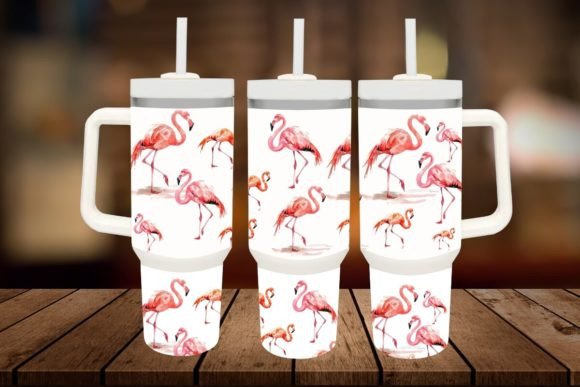 Download Pink Tropical Flamingo 40oz Tumbler Wrap - Tropical flamingo Collection