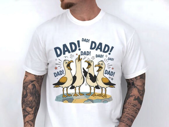Download Seagull Funny Dad Father's Day Shirt PNG - Png Collection