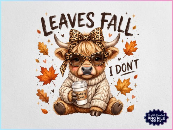 Download Leaves Fall I Don't Highland Cow PNG - Png Collection