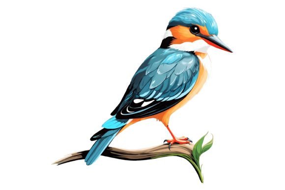Download Kingfisher Bird Illustration Png - Png Collection