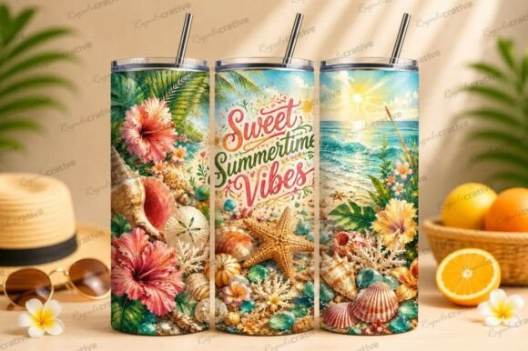 Download Sweet Summertime Vibes Beach Tumbler PNG - Png Collection