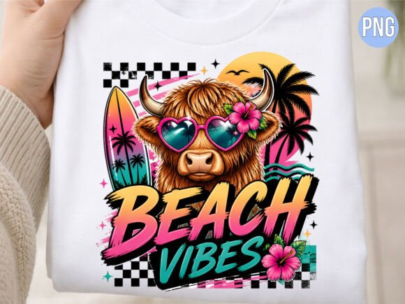 Download Beach Vibes Highland Cow Surfboard PNG - Png Collection