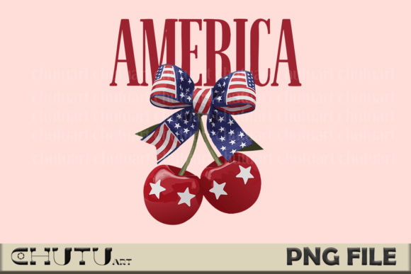 Download USA Cherry PNG - Glossy Patriotic Bow - Png Collection