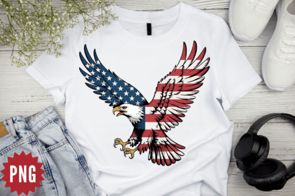Download Patchwork Patriotic Eagle USA Flag PNG D - Png Collection