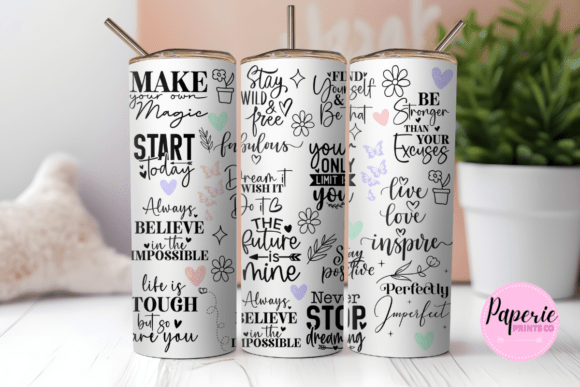 Download Positivity 20 Oz Skinny Tumbler Wrap Png - Png Collection