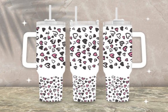 Download 40oz Small Heart Print Tumbler Wrap Png - Png Collection