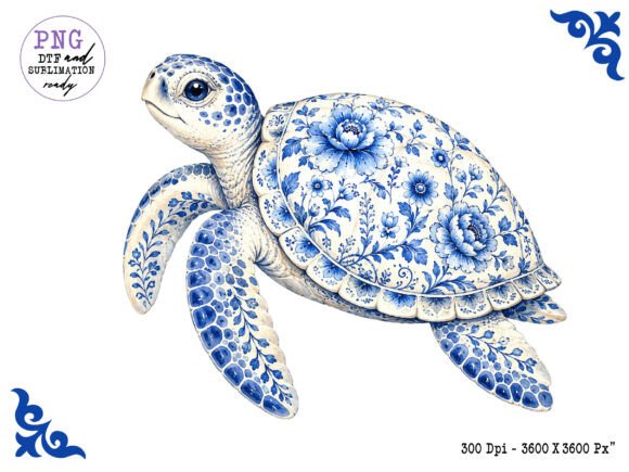 Download Chinoiserie Ocean Turtle Clipart PNG - Png Collection