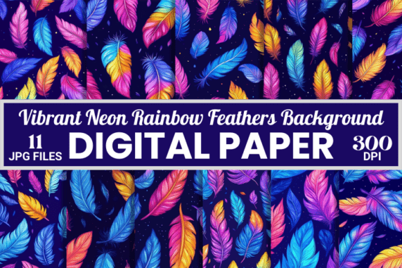 Download Vibrant Rainbow Feathers Background - Vibrant Collection