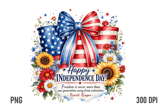 Download Patriotic Floral Flag Bow PNG Design - Png Collection
