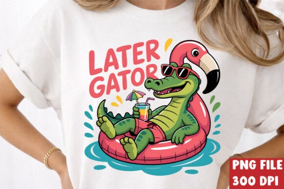 Download Pool Float Flamingo Gator PNG T-Shirt - Png Collection