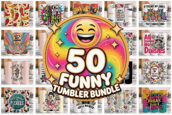Download 50 Funny Tumbler Wrap Bundle PNG V4 - Png Collection