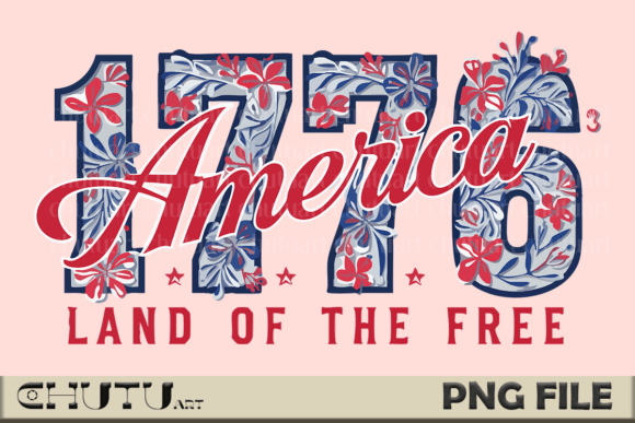 Download 1776 America PNG - Bold Floral USA - Png Collection