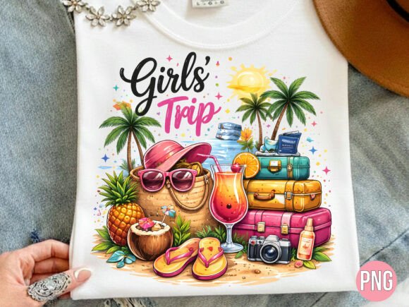 Download Girls Trip Beach Vacation T-shirt PNG - Png Collection
