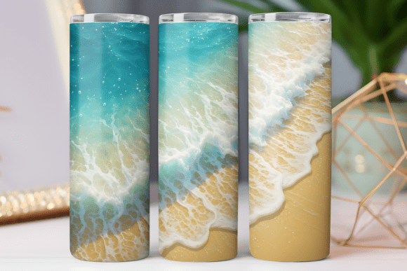 Download Summer Beach Tumbler Wrap Design Png Art - Png Collection