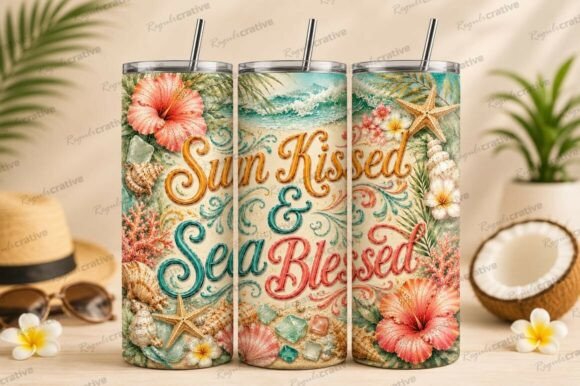Download Sun Kissed Sea Blessed Beach Tumbler PNG - Png Collection