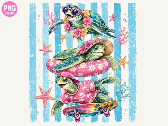 Download Summer Sea Turtle PNG, Cute Beach Turtle - Png Collection
