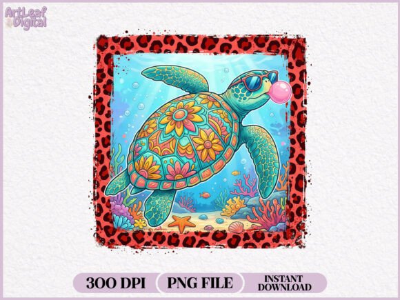 Download Floral Sea Turtle Summer Beach PNG - Png Collection