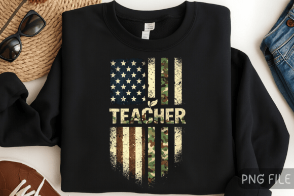 Download Patriotic Teacher USA Flag PNG Shirt - Png Collection
