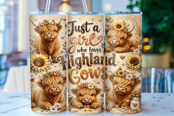 Download Highland Cow 20oz Tumbler Wrap PNG - Png Collection