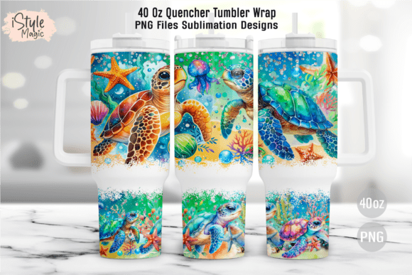 Download Sea Turtle Summer 40oz Tumbler Wrap PNG - Png Collection