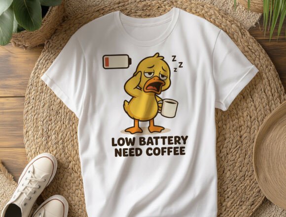 Download Funny Low Battery Duck Coffee SVG PNG - Png Collection
