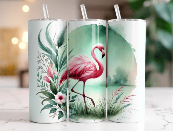 Download Flamingo Tumbler Wrap 20oz PNG Vibrant - Vibrant Collection