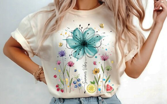 Download Boho Floral Summer Vibes Time Shirt PNG - Png Collection