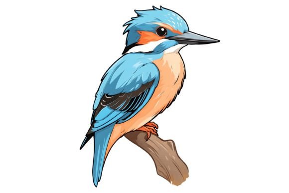 Download Kingfisher Bird Illustration Png - Png Collection