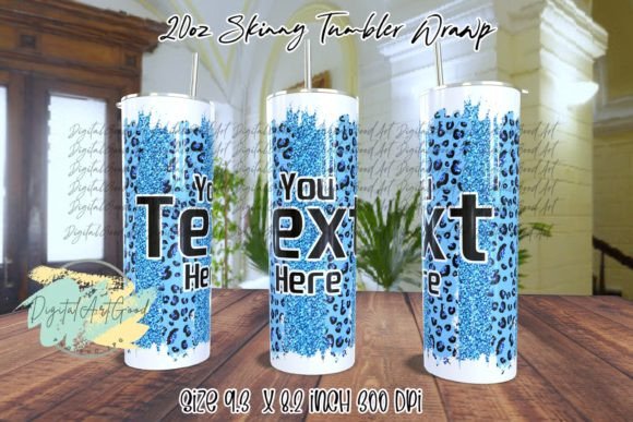 Download Blue Leopard Glitter PNG Tumbler Wraps - Png Collection
