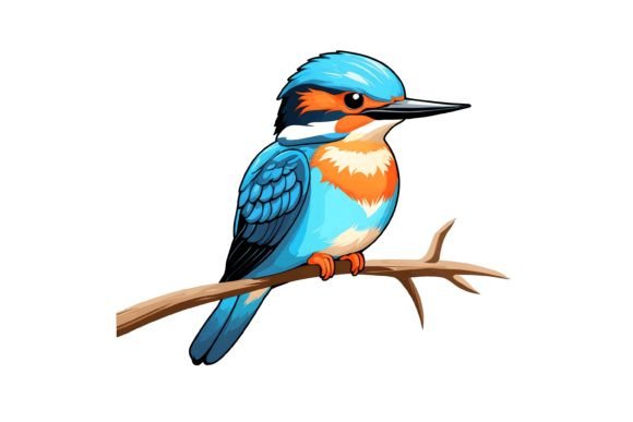 Download Kingfisher Bird Illustration Png - Png Collection